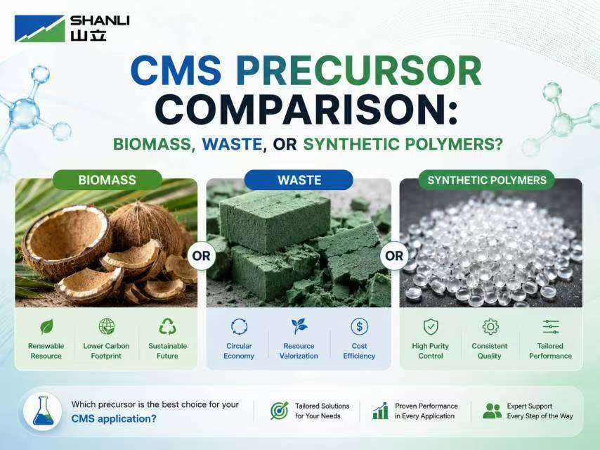 A Comparison of CMS Precursors: Biomass, Waste Feedstock and Synthetic Polymers